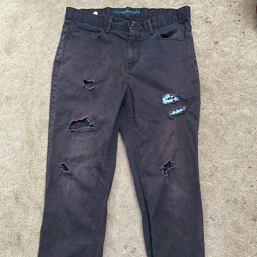 Men's Distressed Black Jeans